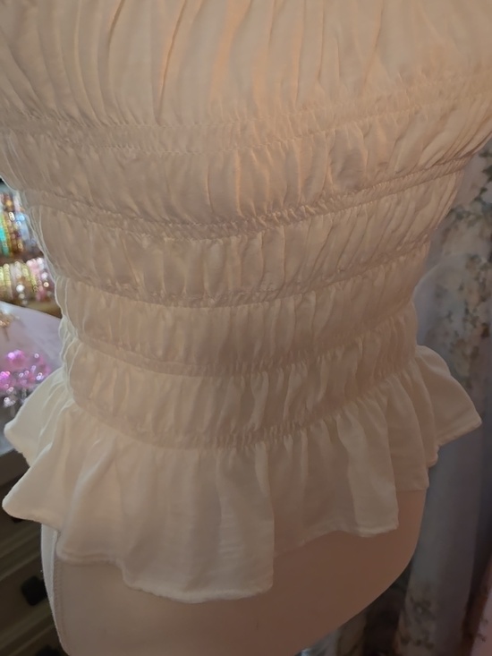 Universal Thread White Smocked Ruffle Tank Top - Picture 3 of 12